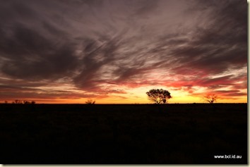 Sunset at Camerons Corner